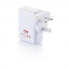 Reisstekker met 4 USB poorten, wit - 3