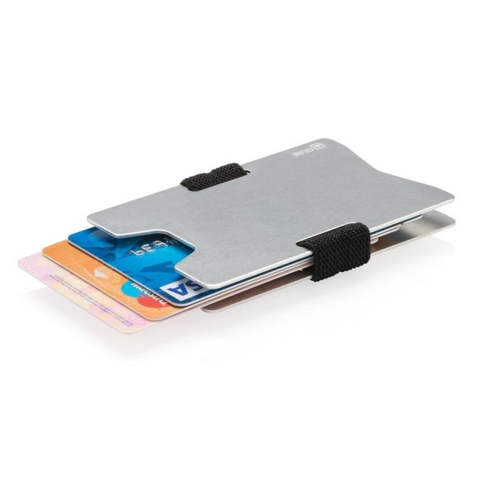 Aluminium RFID anti-skimming creditcard houder, zilverkleuri - 1