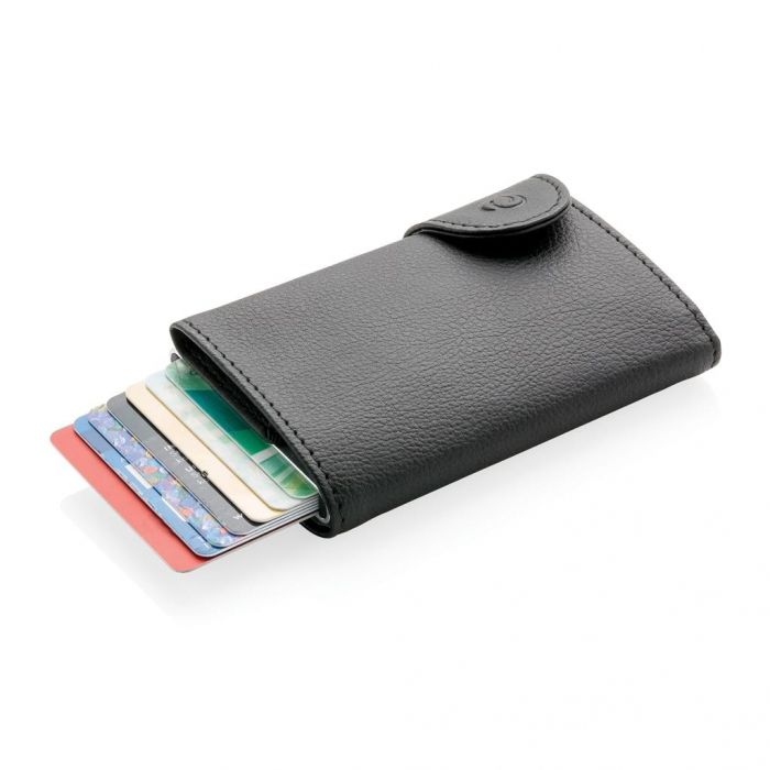 C-Secure aluminium RFID kaarthouder & portemonnee, zwart - 1