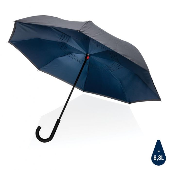 23" Impact AWARE™ RPET 190T reversible paraplu, donkerblauw - 1