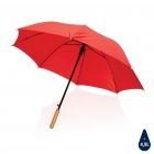 23" Impact AWARE™ RPET 190T auto open bamboe paraplu, rood - 1