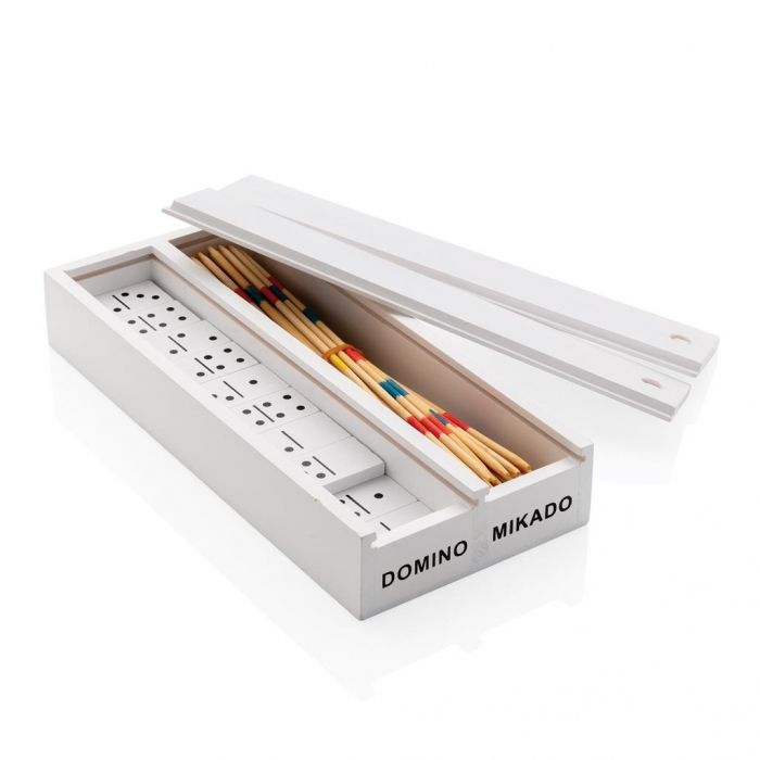Deluxe mikado/domino in houten doos, wit - 1