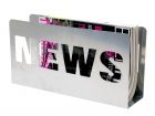 Magazine rack News metal spray painted silver