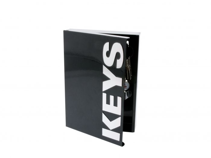 Key box Typographic metal black w. white letters - 1