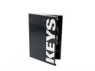 Key box Typographic metal black w. white letters