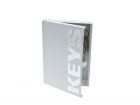 Key box Typographic metal white w. silver letters