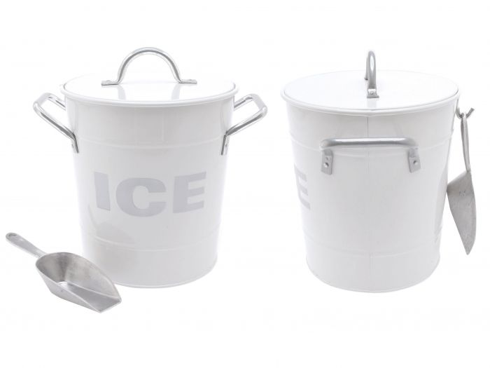 Ice cooler Ice with tin scoop white - 1