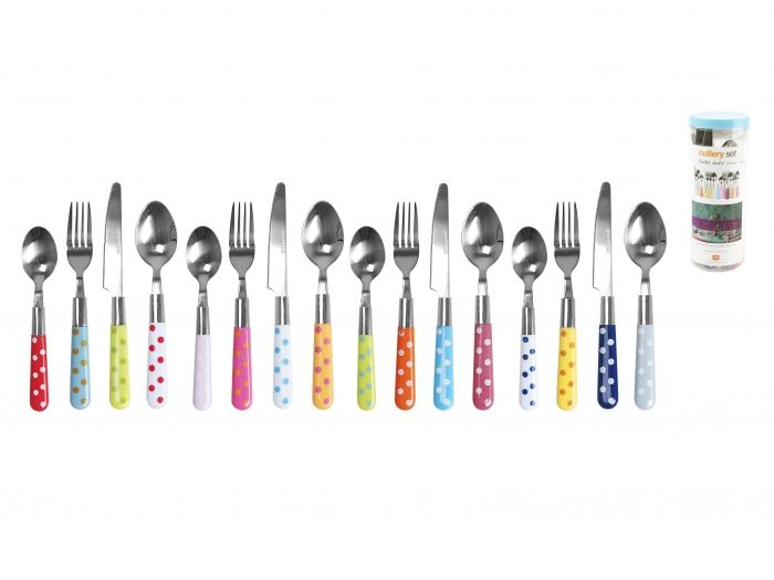 Cutlery set Polka Dots assorted colours - 1