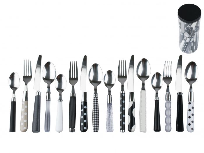 Cutlery set Mix & Match black & white assorted - 1