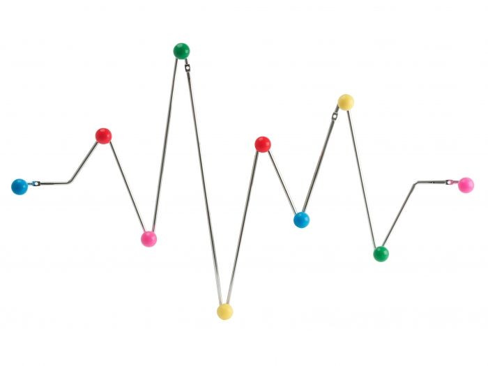 Hat rack Heart beat w. assorted colour ball chrome - 1