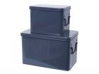 Storage boxes set metal anthracite grey