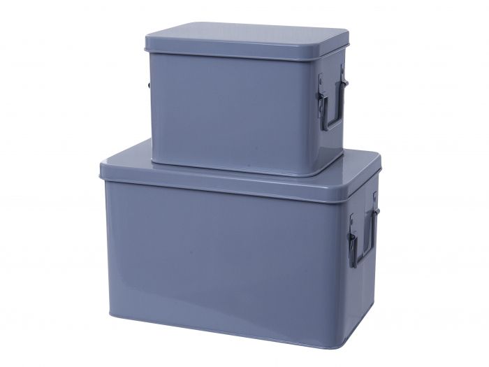 Storage boxes set metal mouse grey - 1