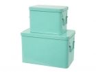 Storage boxes set metal mint green