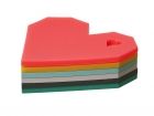 Coaster set Origami Heart 6 assorted colours PVC - 2