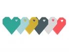 Coaster set Origami Heart 6 assorted colours PVC - 3