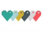 Coaster set Origami Heart 6 assorted colours PVC - 3