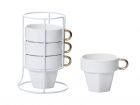 Cappuccino tower Fortune ceramic white w. gold - 1