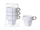 Cappuccino tower Fortune ceramic white w. gold - 2