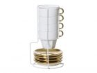 Espresso tower Fortune ceramic white w. gold - 1