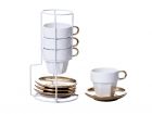 Espresso tower Fortune ceramic white w. gold - 2