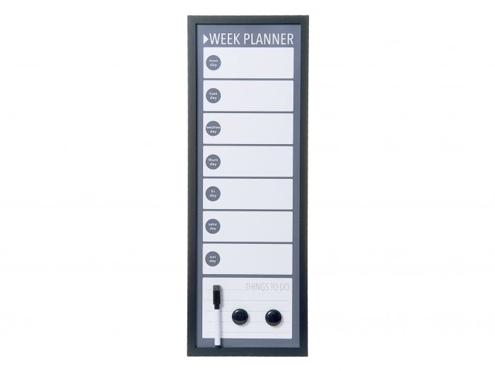 Memo -& white board Plan metal dark gy & bk - 1