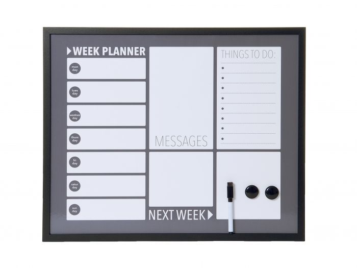 Memo -& white board Plan metal dark gy & black - 1