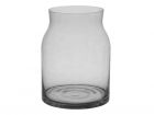 Vase Sturdy grey transparent glass