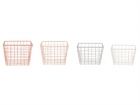 Basket set Linea square metal wire soft tones