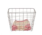 Basket set Linea square metal wire soft tones - 3