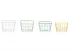Basket set Linea square metal wire bright tones