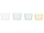 Basket set Linea square metal wire bright tones