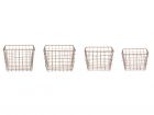 Basket set Linea square metal wire copper colour - 1