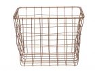 Basket set Linea square metal wire copper colour - 2