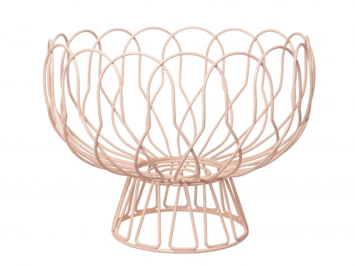 Fruit bowl Wired peach pink metal - 1