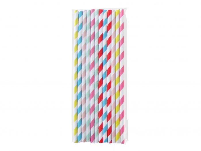 Paper straw set Stripes - 1