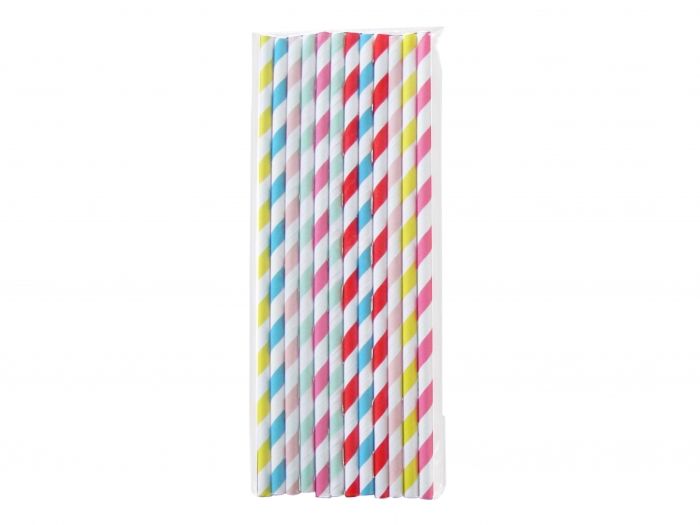 Paper straw set Stripes - 1
