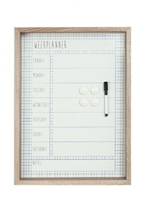 Vervolgen voorzetsel ballet Week planner white board, wooden frame - Bureau accessoires