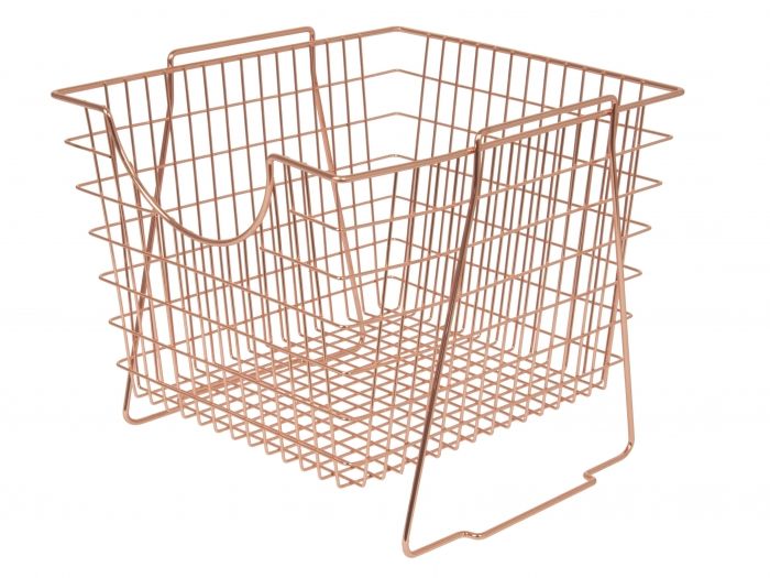 Basket Linea stackable copper plated large - 1