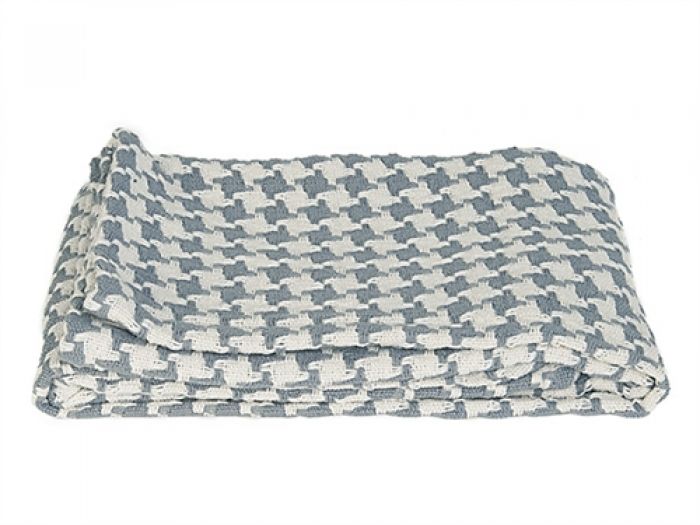 Blanket Pied de Poule jeans blue w. white - 1