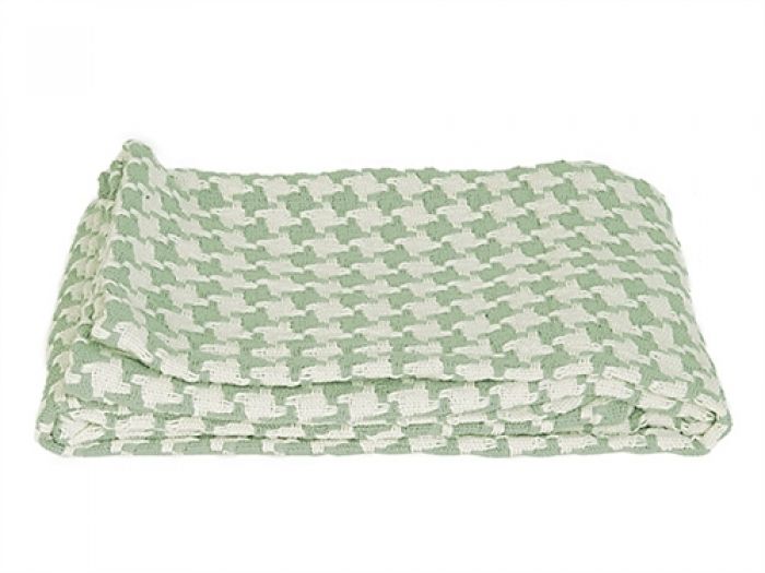 Blanket Pied de Poule grayed jade w. white - 1