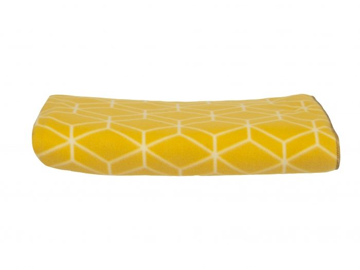 Fleece blanket Hexagon yellow - 1
