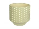 Plant pot Dots grayed jade carved ceramic small