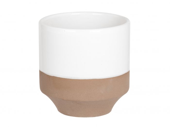 Plant pot Native medium rough taupe w. white - 1