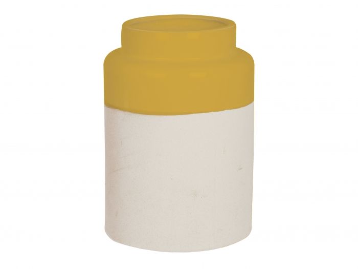 Vase Native light silt w. ochre yellow ceramic - 1