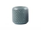 Tea light holder Grid ceramic jeans blue