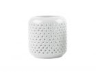 Tea light holder Grid ceramic white