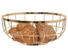 Fruit basket Open Grid metal gold