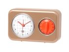 Clock with kitchen timer Nostalgia matt gold