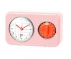 Clock with kitchen timer Nostalgia powdery pink