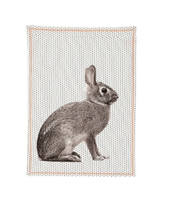 Tea towel Dotty Rabbit cotton w. neon stitch - 1